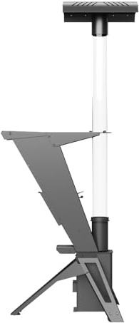 Babas Diamond Z Pellets Feuerrohr Pelletfackel Feuersäule 200 cm 12 kW Schwarz Metal Outdoor Terassenheizer Heizpilz