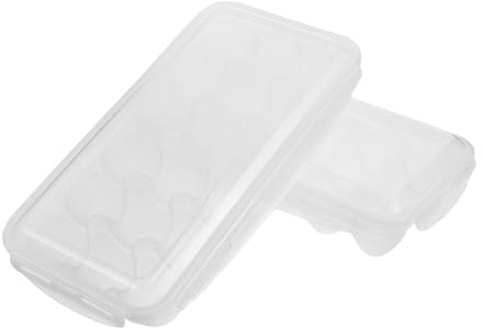 WATIIFUFU Contenitore per Uova con Coperchio 2 Pezzi Portauova in Plastica Impilabile da 18 Scomparti Vassoio per Uova per Frigorifero Organizer per Conservazione Compatto in Cucina