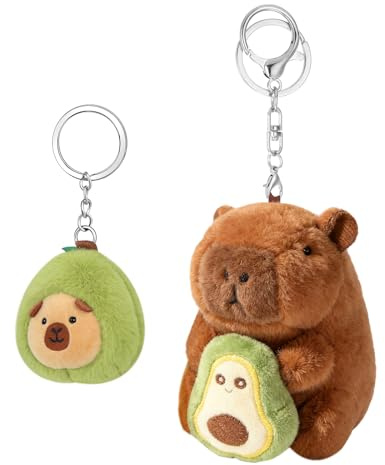 IETWATE Capybara Lot de 2 porte-clés en peluche d'avocat Capibara pour sac à dos, sac à main, cadeau d'anniversaire