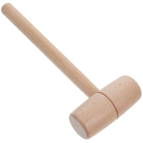 SOLUSTRE Mazo de Carpintero de Madera de Haya Cabeza Redondeada para Bricolaje y Tallado, Herramienta Artesanal Que Minimiza Daños y Ofrece Precisión en Trabajos de Carpintería