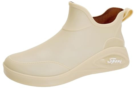 Botas de lluvia cortas para hombre, botas de vadeo para hombre, negras, botines de goma, impermeables, botas cortas, para ocio, botas de lluvia antideslizantes, para senderismo, zapatos al aire libre