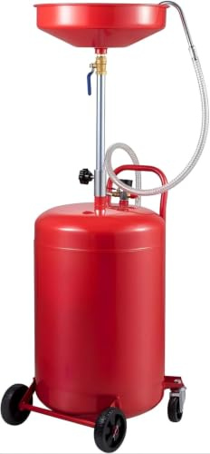 Garvee Recogedor De Aceite Usado 68 l Metálico con Bandeja Rojo