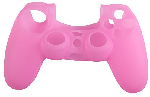 Demiawaking Silikon Gummi Weiche Hüllen Abdeckung für PS4 Controller Griff Handgriff Konsole (Pink)
