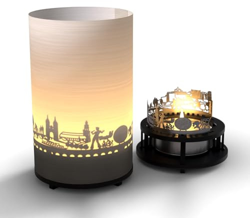 Heidelberg Premium presentförpackning – romantiskt skuggspel: Motivljus projicerar Heidelbergs silhuett och skyline – perfekt souvenir för alla Heidelberg-!