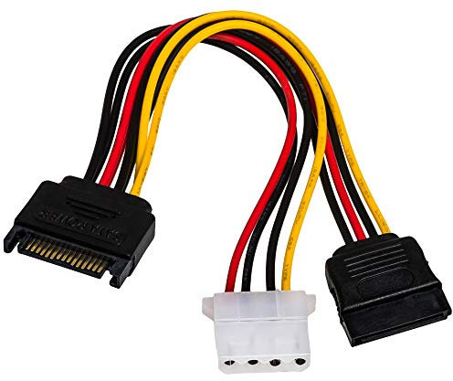 AKYGA AK-CA-32 - Cavo Adattatore SATA Maschio a Presa Molex/SATA Femmina, 15 cm