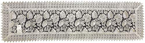 EUROSTYLE Set centrino Runner Striscia corredo da Tavolo Intagliato in Pizzo Macrame Art. alfiere in Poliestere (Striscia Runner, Bianco)