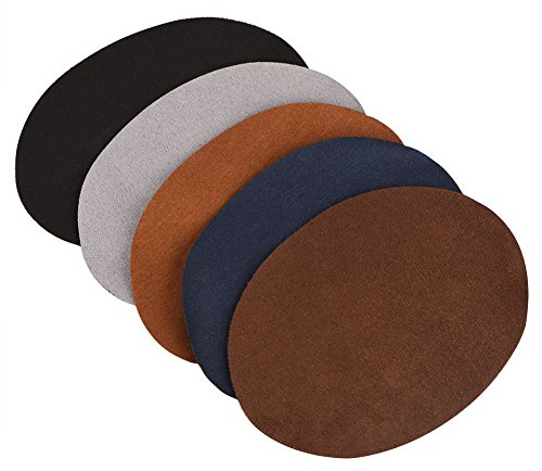 Iron On Elbow Patches 10 Pieces, 5 Colors Oval Knee Pads Clothing Repair Patches, for Wool Jumpers Shirts Jackets Sweater and Clothing Repair
