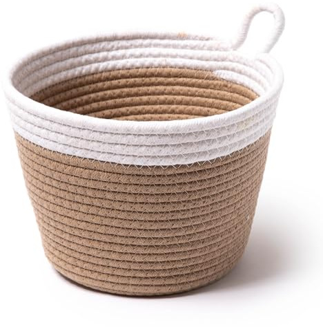 Eco Cotton Rope Woven Medium Size 25x18cm Organiser Hanging Kitchen Clothes & Shoe Toy Storage Basket