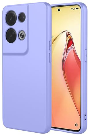 ILING Case for OPPO Reno 8 Pro 5G (Reno8 Pro 5G), Simple Solid Color Back Soft Liquid Silicone Frosted TPU Bumper Shockproof Protective Ultra-thin Phone Case Cover (Purple)