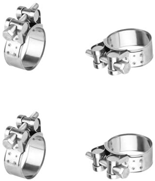 4 Piezas Abrazaderas Metalicas para Tubos, Abrazaderas de Acero Inoxidable Ajustable 17-19 mm, Abrazaderas de Tubo, Abrazaderas de Tornillo, Abrazaderas de Manguera para Mangueras Tubería de Agua