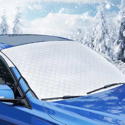 Copertura Parabrezza Auto, Telo Copri Parabrezza Auto, Protezione Parabrezza Antighiaccio, Telo Parabrezza Contro Neve Ghiaccio Gelo UV Adatto la Maggior Parte dei Veicoli