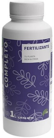 COMPLETO NPK 4-4,5-4 con Micronutrientes Quelatados EDTA y Aminoácidos | Abono para Plantas de Interior/Exterior, Césped, Cítricos, Frutales y Flores | 1 L