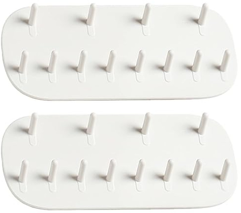 PRETYZOOM Organizador De Joyas Adhesivo De Pared Con 12 Ganchos Para Collares Aretes Anillos Soporte Compacto Para Exhibición Y Almacenamiento Fácil Instalación Blanco 5.5X2.3X0.8In