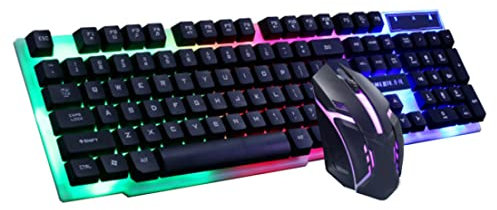 Clavier et Souris de Jeu, Clavier et Souris Ensemble de Jeux câblés USB Set GTX300 Combo s'allument pour PC Ordinateur Portable Ordinateur Bureau