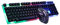 Clavier et Souris de Jeu, Clavier et Souris Ensemble de Jeux câblés USB Set GTX300 Combo s'allument pour PC Ordinateur Portable Ordinateur Bureau