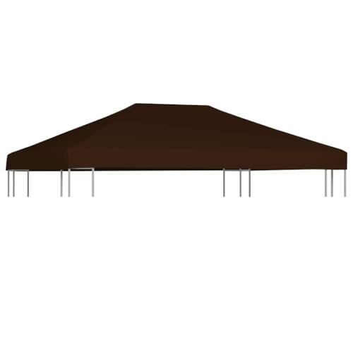 Mokuyary Reservöverdrag för trädgårdspaviljong ersättningsöverdrag för paviljongtak antik paviljong markis brun 310 g/m² 3 x 4 m