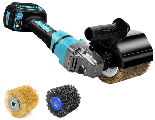 Catolsss Akku-borstslipmaskin 800W Kompatibel med Ma-kita 18V, borstlös, 8000RPM satineringsmaskin för yttre renoveringar, 2 fackborstar och tillbehör (utan batteri)