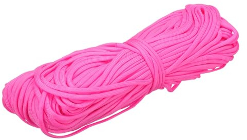 QUARKZMAN 4 mm paracord-rep 61 m 200 ft 7 strängar Tjockt campingrep | Flätad polypropen lätt spännband för marin, inomhus och utomhus, rosa