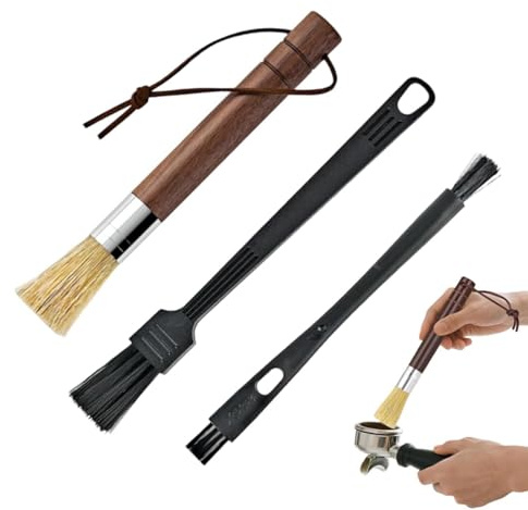Kit di spazzole per la pulizia del caffè, spazzatrici manuali Set di strumenti da 3 pezzi, accessorio per elettrodomestici, soluzione di manutenzione, adatto per progetti artistici di cottura a D