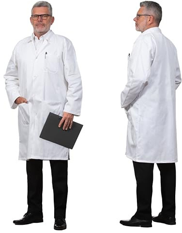 ZOLLNER Blouse de laboratoire homme - blouse de médecin avec poches pratiques et boutons-pression - coton - taille 54 - lavable à 95°C - certifiée Oeko Tex®