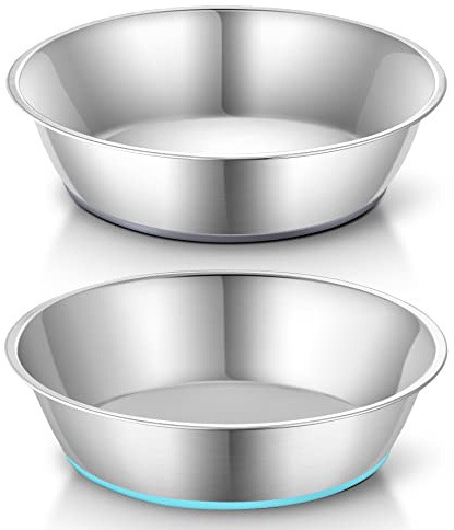 PEGGY11 Lightweight Stainless Steel Cat Dog Bowls - 2 Pack, 1440ml