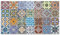 ARTland Spritzschutz Küchenrückwand aus Alu für Küche Herd Spüle 90x50 cm (BxH) mit Motiv Fliesenmuster Abstrakt Landhaus Fliesenoptik Orient Bunt T9OM