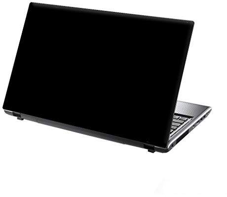 TaylorHe 13-14 inch Laptop Skin Vinyl Decal with Colorful Patterns and Leather Effect Laminate MADE IN England Pure Black