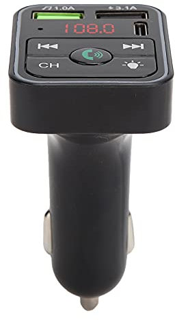 ciciglow Bluetooth FM Transmitter, F2 Auto MP3-Player Bluetooth V5.0 Autoradio Audio Adapter FM Transmitter Schnellladegerät Auto Musik Player FM Modulator mit LED-Licht Music