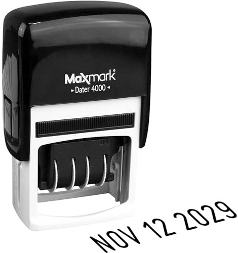 MaxMark Dater 4000 Self Inking Date Stamp - Black