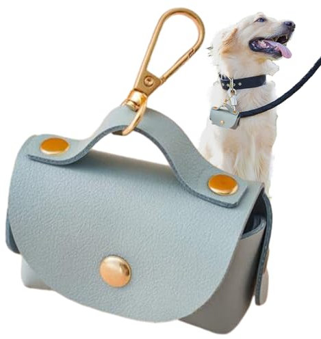 Kirdume Hundekotbeutelspender, Kotbeutelspender,Abfallbeutelspender aus PU-Leder - Tragbarer Kotbeutelhalter mit Metallschnalle für Gemeinschaft, Park, malerische Orte, Zuhause, Reisen, Camping