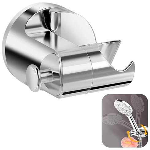 NVGVUP Support de Pomme de Douche à Ventouse, Support de Douche à Main Sans Perçage, Support Pommeau de Douche Amovible, Support Pomme de Douche Rotatif à 360°, Support de Douche Mural Universel