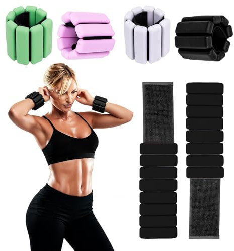 Wrist & Ankle Weights for Women, Wearable Strong Arm & Leg Weights Set of 2(1Lbs Each), Adjustable Ankle Weights for Walking, Yoga, Dance, Barre,Gym,Exercise,Pilates,Walking Running