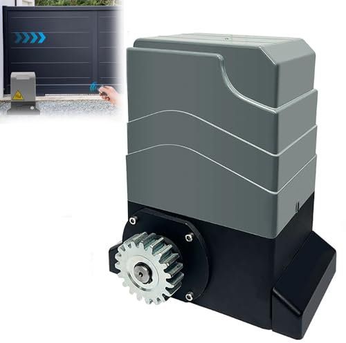 Apricancello Automatico Scorrevole, Kit Operatore Elettrico per Porta Scorrevole, con 2 Telecomandi, per Cancelli Fino a 1200Kg, Motore Impermeabile con Sensore, per Fabbriche, Scuole
