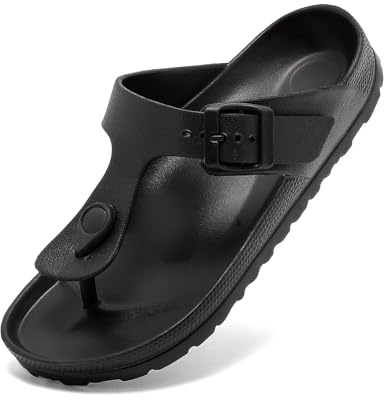 Foinledr Chanclas Planas Casuales Separador Dedos Mujer, Sandalias Verano Hombre, Sandalias Unisex Flip Flop Hebilla Ajustable, EVA Pantuflas Antideslizantes, Zapatillas Baño Cómodas Piscina Playa