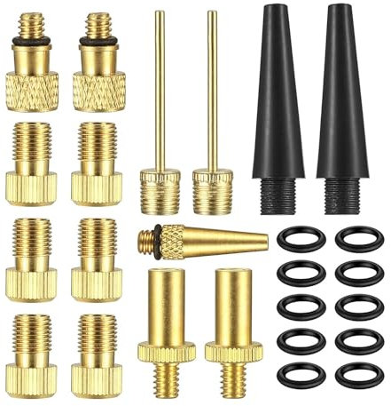 Gvvsjgdbis Fahrradventiladapter-Set, 25-Teiliger Ventiladapter, Ventiladapter für Fahrradschlauch, Fahrradpumpenadapter, Luftkompressor, Langlebig, Einfach zu Bedienen