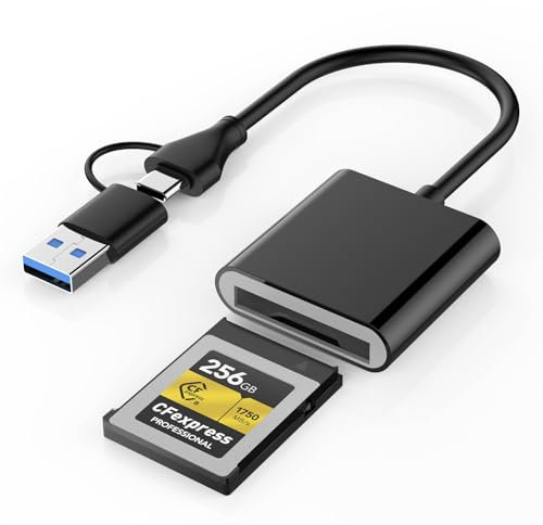 Lettore di schede CFexpress tipo B con USB 3.2 (Gen 2) 10 Gbps, adattatore USB-C e -A 2 in 1 tipo B CFexpress, compatibile con Windows/Mac/Linux/Android, cfepxress Type Card Reader