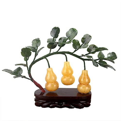 UQACHG Adornos En Maceta De Calabaza De Jade De Árbol De Cristal Feng Shui Árbol De La Suerte Y Seguro Sala De Estar Decoraciones Auspiciosas para El Hogar Riqueza,A