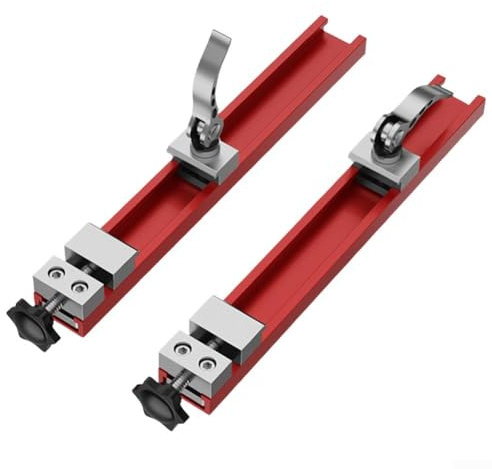 Lot de 2 règles réglables pour machine à découper avec alliage d'aluminium durable, pinces de verrouillage sécurisées et positionnement à un bouton pour une coupe améliorée