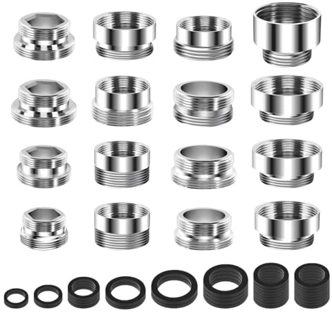 yqdnboi16 stycken kran adapter, universalgängadapter, invändig gänga adapter, mässing gängadapter, kran gängadapter, adapter för vattenanslutning, hnadapter med tätningar