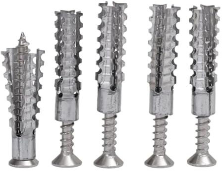 pluggar 10 mm tandade expansionsskruvar av kolstål, självgängande skruvar, väggankare, betongfästen (A6 mm, 50 uppsättningar)