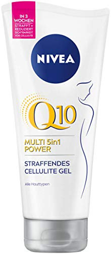 NIVEA Gel corpo Q10 anticellulite (200 ml), gel rassodante per la cura della pelle con Q10 ed estratto di loto, gel anticellulite con formula multi 5 in 1 Power