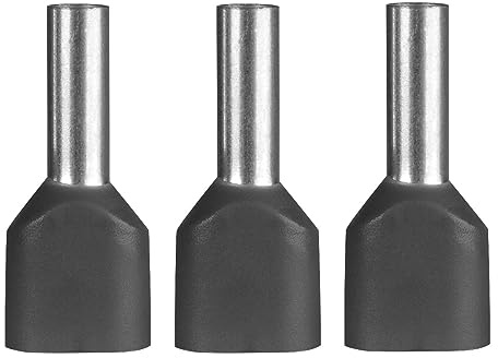 100 pièces de bornes de câble doubles ERKO, section transversale du conducteur 4 mm², longueur 12 mm, bornes de câble professionnelles en cuivre galvanisé avec isolation en polyamide