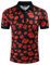 COOFANDY Herren-Poloshirt, kurzärmelig, schmale Passform, Paisley-Polo-T-Shirt, Blumendruck, Rosa (schwarz), XX-Large