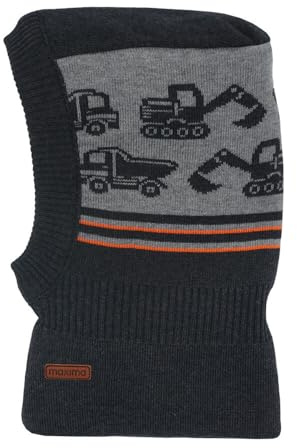 maximo Trucks Kids Schlupfmütze Kindermütze Sturmhaube Kinder - Made in Germany mit Futter Winter Herbst-Winter - 51 cm grau