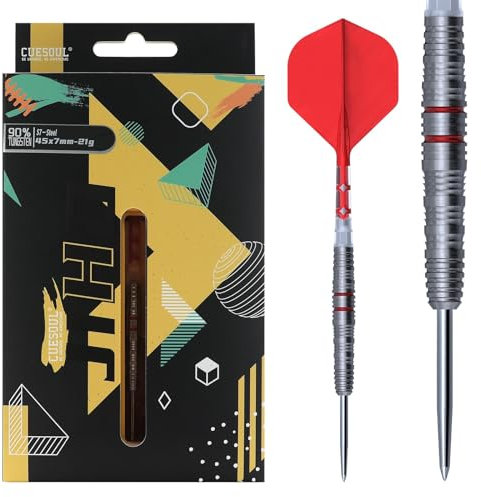 CUESOUL JIHO S7 21 g Stahlspitze, 90% Wolfram-Dart-Set mit vereinheitlichendem ROST T19 Flight