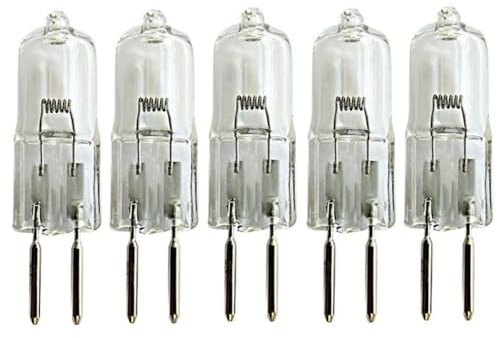 WYLIELAMSH 5PCS G5.3 24V Portable Warm White Halogen Glass Bulb Light Lamp Globe GU5.3 Bi-Pin Base,35W