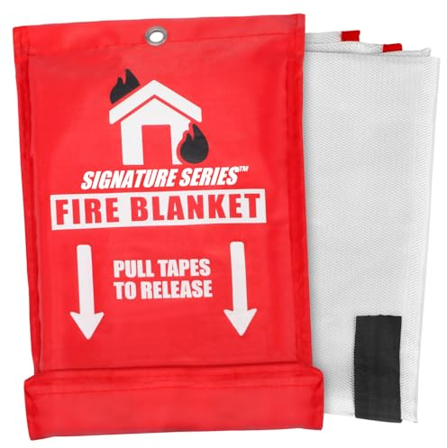 Signature Series Fire Blanket, Flame Suppression Fiberglass Blanket for Home & Kitchen Safety | Ultimate Fire Protection Blankets That Never Expire