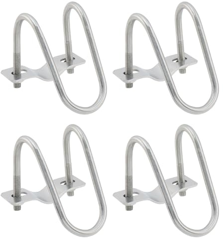 Oedema 4 Pcs Cross-Connector Vertical Pipe Clip for 3/4 EMT Tube Clip Double U-shaped Screw Bolt Crossover Clamps for Greenhouse, Fence