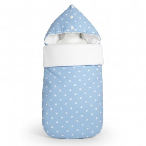Saco Capazo Bebé Invierno Universal 75x40 cm – Manta Envolvente de Algodón Suave y Transpirable – Apto para Carrito, Cuna y Silla de Paseo – Fabricado en España