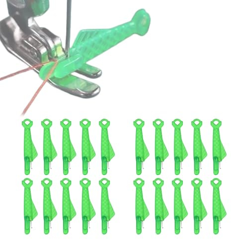 Zlokdraxy Lot de 20 Enfile-Aiguilles Automatique, Outil de Filage en Plastique et Métal Vert 3,3x0,7cm, Adapté à la Couture à la Main et Machine à Coudre